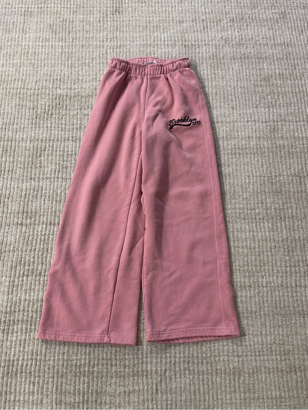 Zara Girls Dusty Pink Brooklyn 1975 Wide Leg Sweatpants